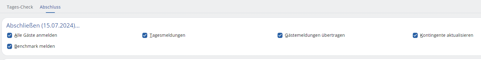 Chiusura giornaliera