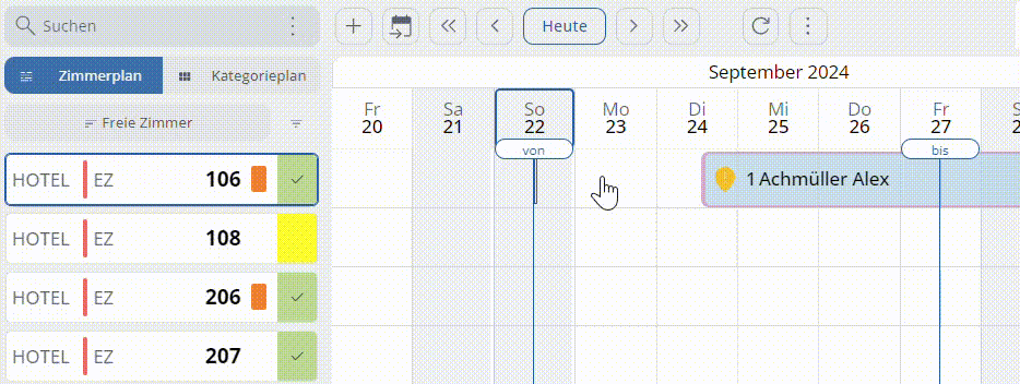 Trascina cambio camera