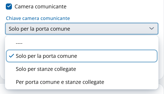 Impostazioni di chiave per camere comunicanti