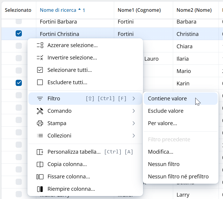 Filtro doppioni
