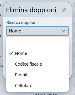 Fonte per eliminazione doppioni