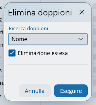 Opzione eliminazione estesa