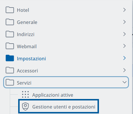 Menu applicazione