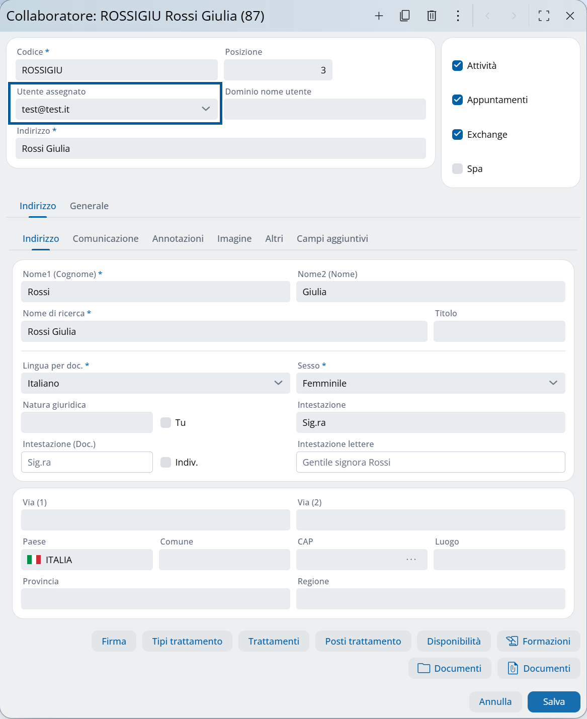 Modifica collaboratore