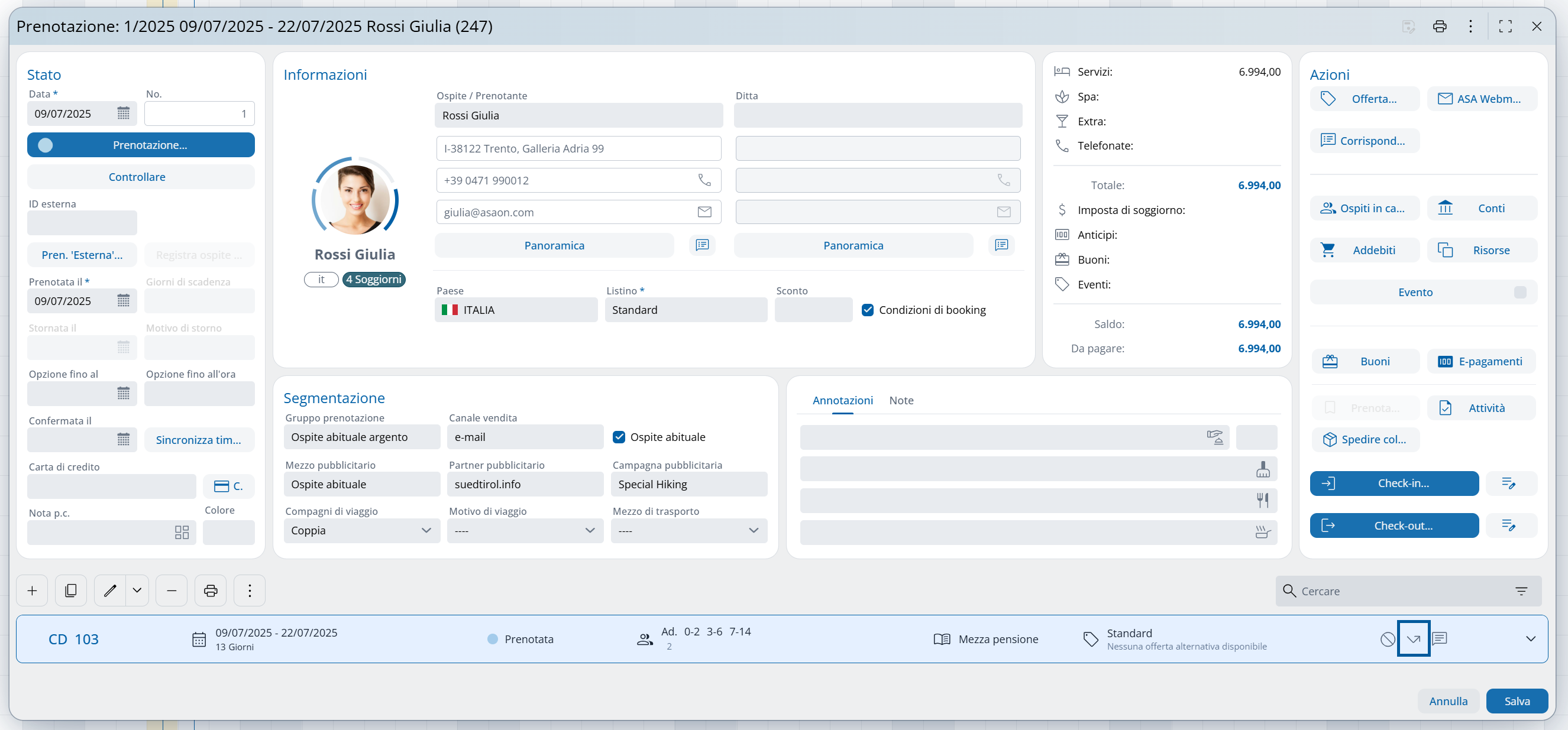 Nessun servizio è stato addebitato fino a questo momento (vedere l'icona della freccia blu incorniciata in basso a destra)